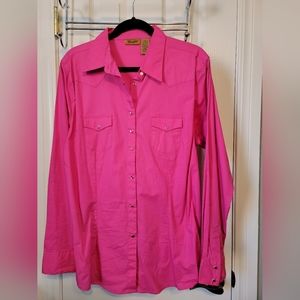 Wrangler Hot Pink Snap Button Western Shirt